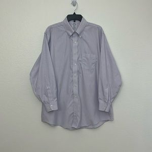 Brooks Brothers 17 1/2 -33 Supima cotton blend purple/white stripped dress shirt